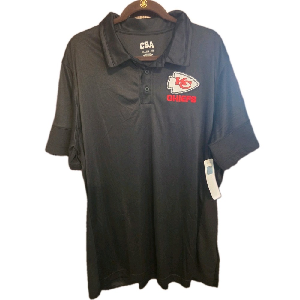 NFL Apparel Kansas City Chiefs Men's Black Polo Size 2X Football NWT Sporty